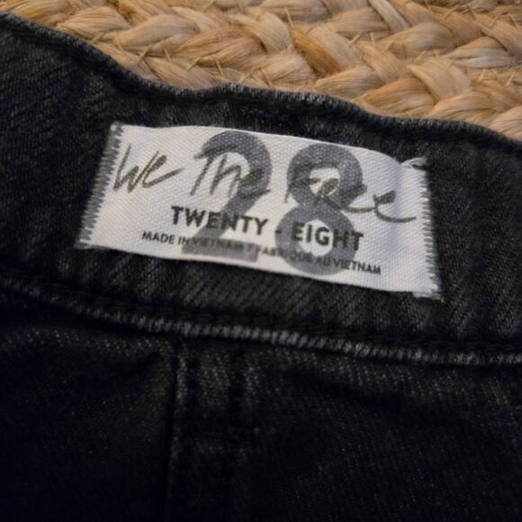 Free People Faded Black Denim Cut Off Button Fly Brea Skirt 28 - Picture 4 of 4